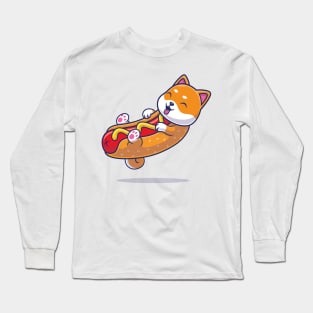 Cute Kawaii FoxHot Dog Long Sleeve T-Shirt